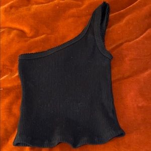 Urban outfitters one shoulder black top
